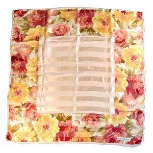 Vintage Yves Saint Laurent Silk Chiffon Floral Scarf